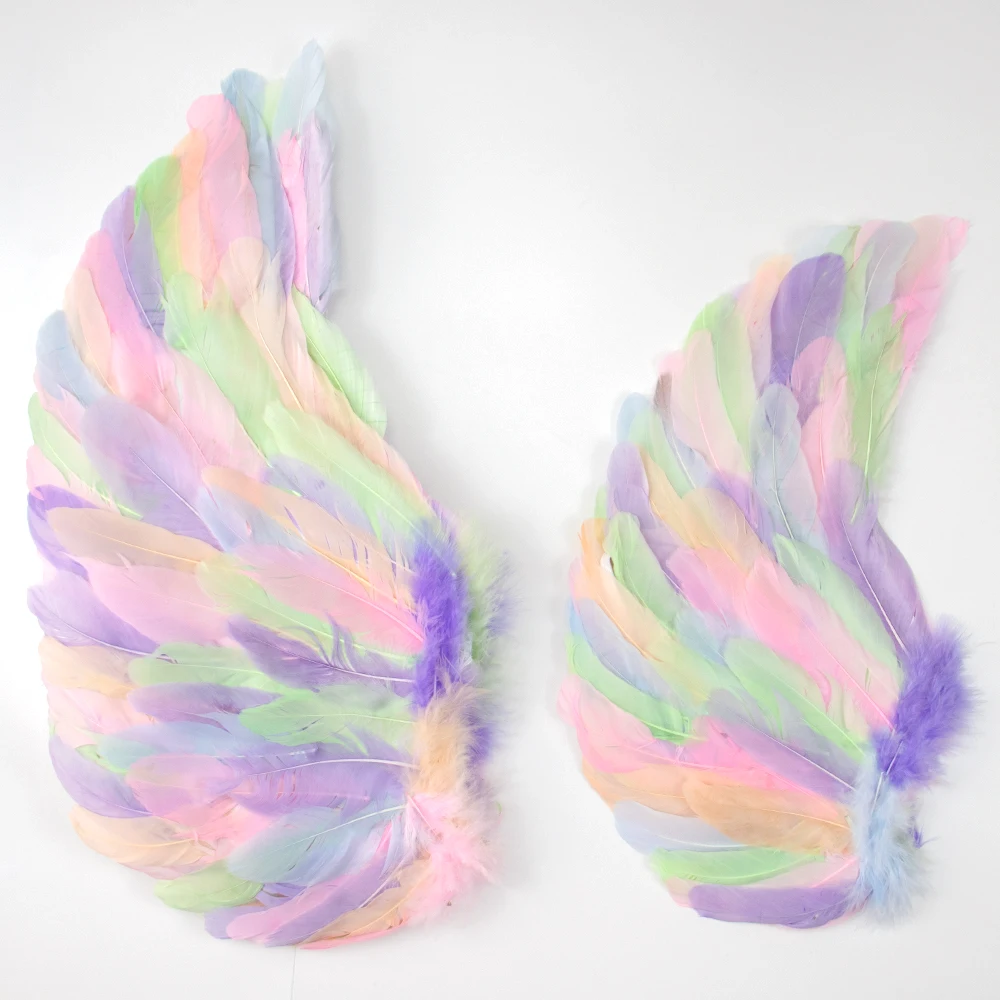 Macaron Angel Feather Wings Kids Women Girls Christmas Party Performance Show Decorations Carnival Holiday Props Lightweight