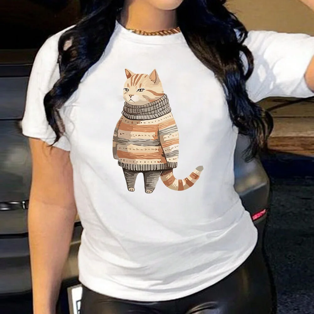 

Женская хлопковая футболка свободного кроя ort Sve round Ne с принтом Street Sle, летний тонкий топ креативного дизайна