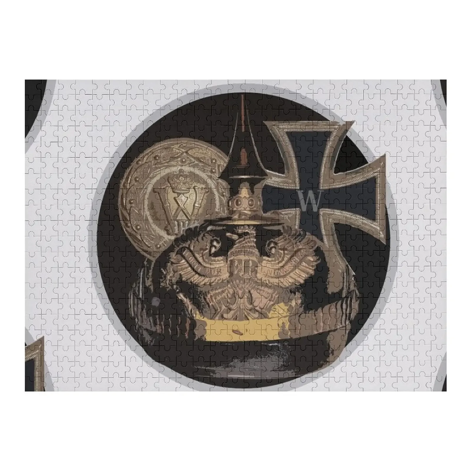 

German WWI Symbols...Iron Cross and Pickelhaube Jigsaw Puzzle Wooden Decor Paintings Custom Child Custom Name Child Toy Puzzle