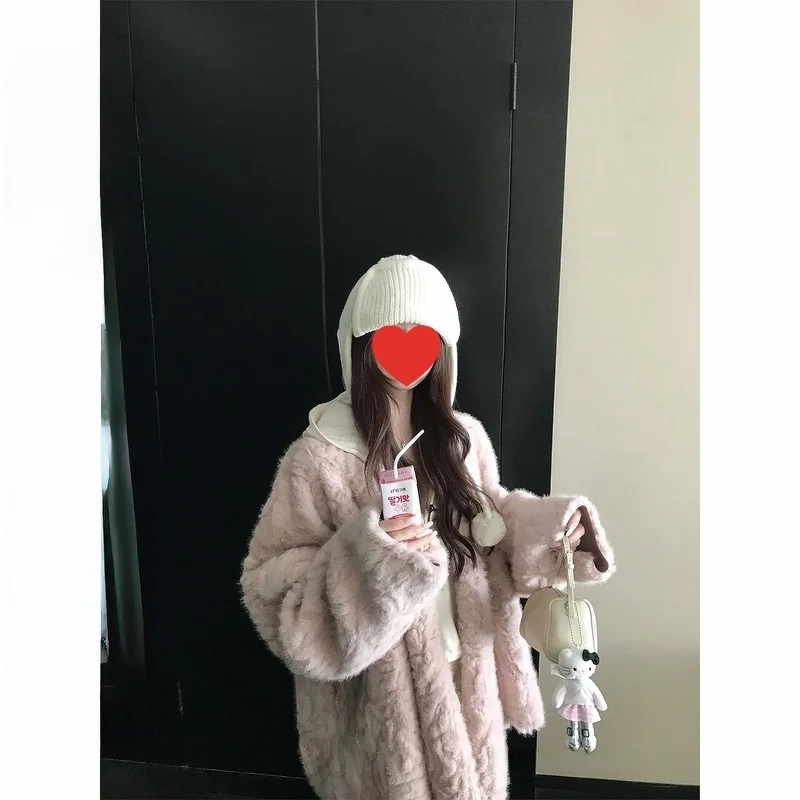 

Women Faux Fur Coat Cardigan 2025 Winter New Women's Fur Coat Texture Luxury Atmosphere Outerwear