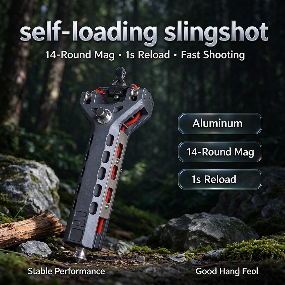 Automatic Reload Rapid-Fire Slingshot for Adults - High Precision Loading & Continuous Shooting Repeating Slingshot
