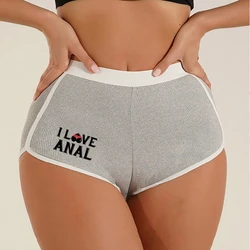 I LOVE ANAL Women's Sexy Boyshort Seamless Mid-rise Womens Boxers Abdominal Lifting Hip Sports Youth Underwear Hot Panties Sexy