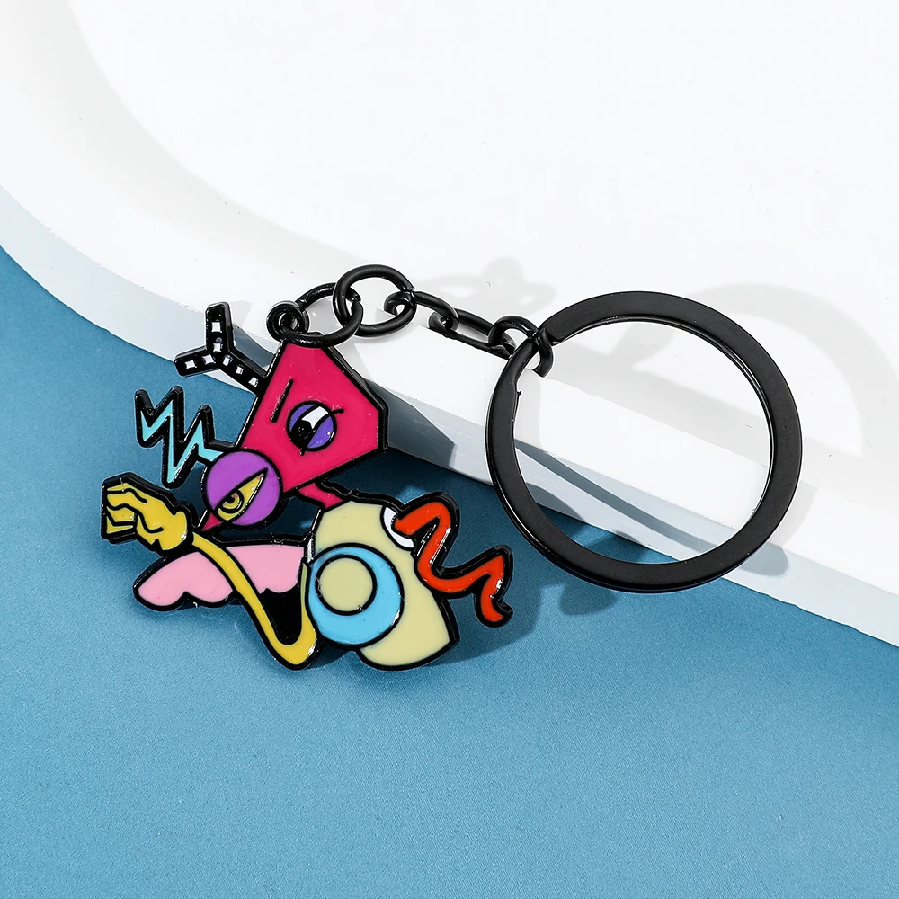 Cartoon Anime Magical Digital Circus Keychain Cute  Pomni Jax Metal Pendant Keyrings for Backpack Jewelry Accessories Gift