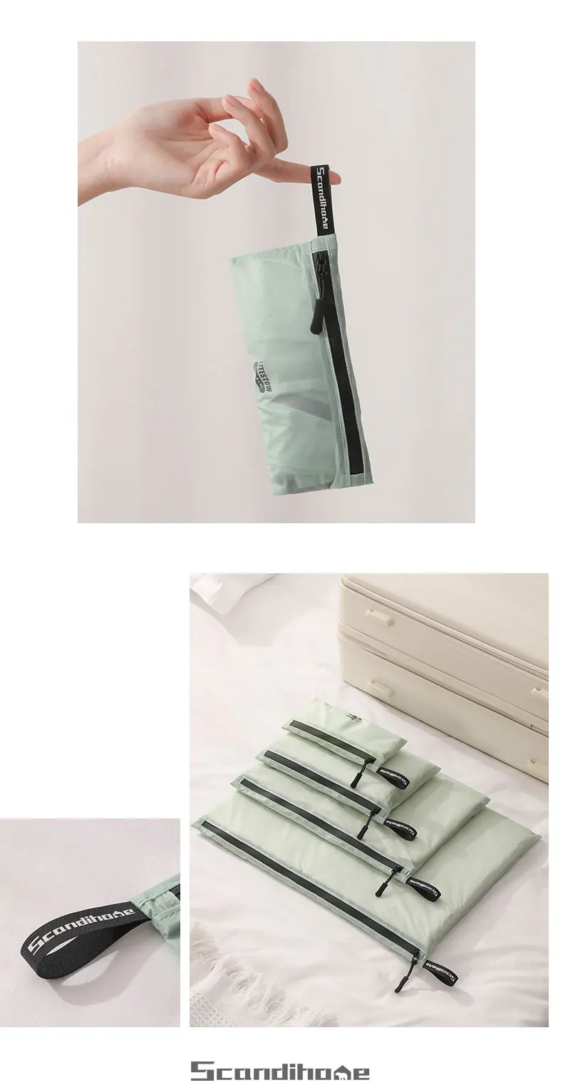 Wasserdichte Reise-Aufbewahrungsbeutel-Set, leichte Nylon-Verpackungswürfel, Beutel, Gepäck-Organizer, Kleidung, Kulturbeutel, Make-up-Tasche – Detail 8