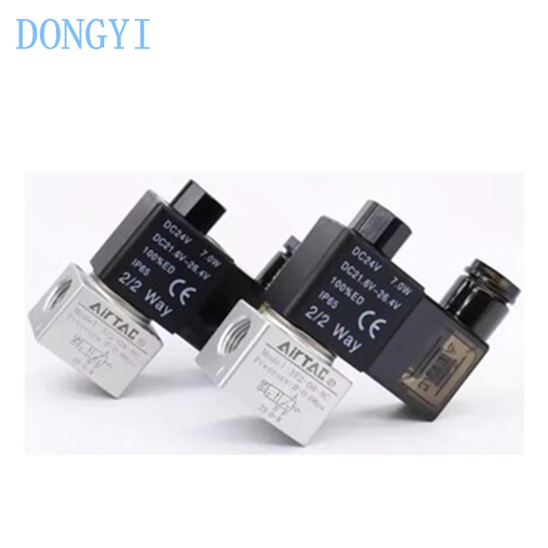 Solenoid Valve 3/2 Way 3V2 3V2-08 3V2-06 3V208NC 3V206NC 3V208NO 3V206NO A b C E F DC24V AC220V DC12V AC110V AC24V