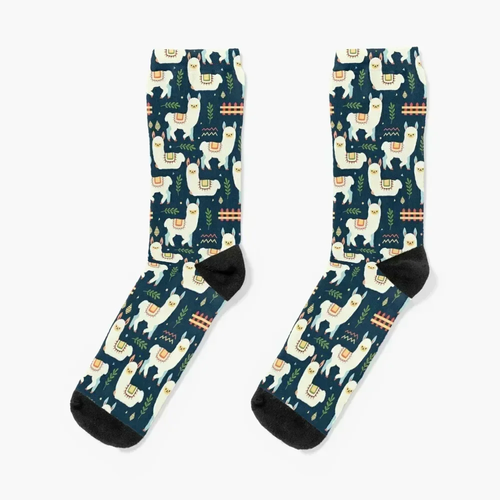 

Cute Alpaca Pattern Socks Stockings anime colored Thermal man winter Boy Child Socks Women's