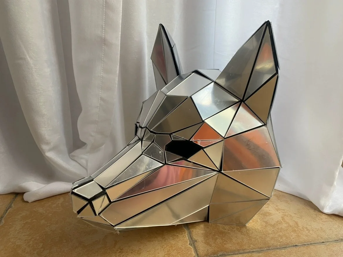 動物ヘルメット アクリルミラーヘルメット ステージパフォーマンス衣装小道具 ホリデーマスカレードマスク 男女兼用 コスプレパーティー用