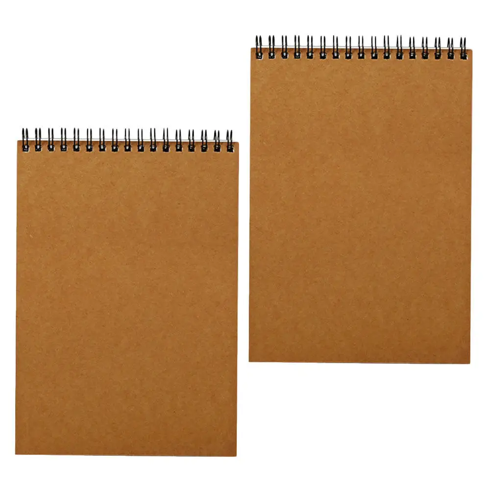 2Pcs Sketchbook Spiral A5 Notebooks Simple Drawing Paper Writing Pads Painting Notebooks Portable for School Travel