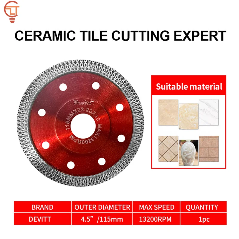 115mm Diamond Dry Cutting Blade Disc Porcelain Ceramic Tile Turbo Thin Stoneware