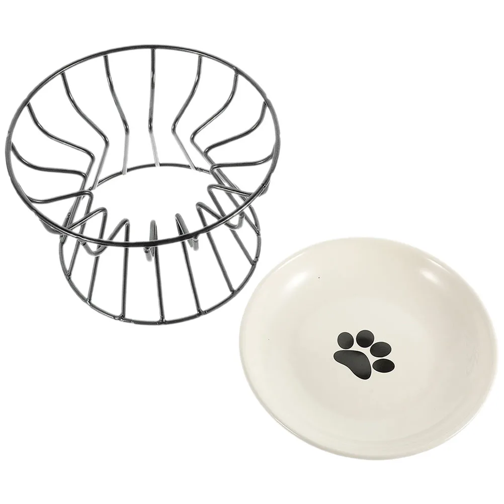 

Pet Feeding Bowl Elevated Cat Bowl with Rack Safe Durable Reusable Smooth Surface Easy to Clean Gift for Pets Dog Food Container