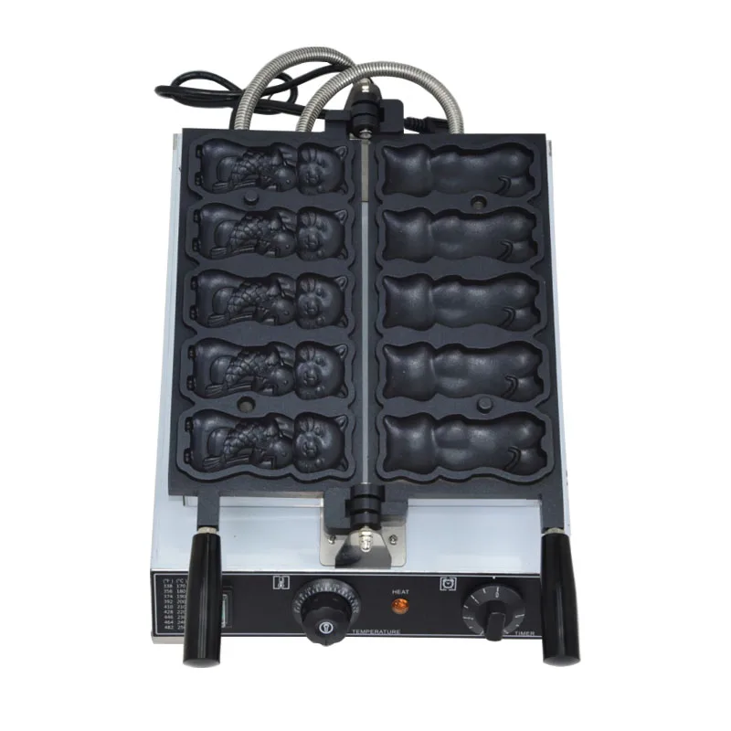 Cat Taiyaki Maker Baker 110V 220V Cat Catch Fish Shaped Waffle Cake Bread Making Machine Stainless Steel Body