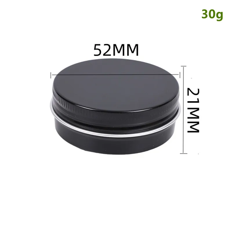 200pcs 1 oz Black Metal Tin 30g Sample Lip Balm Tins Aluminum Tin Containers with Lids Screw Top Tins Cans Empty Storage Jars