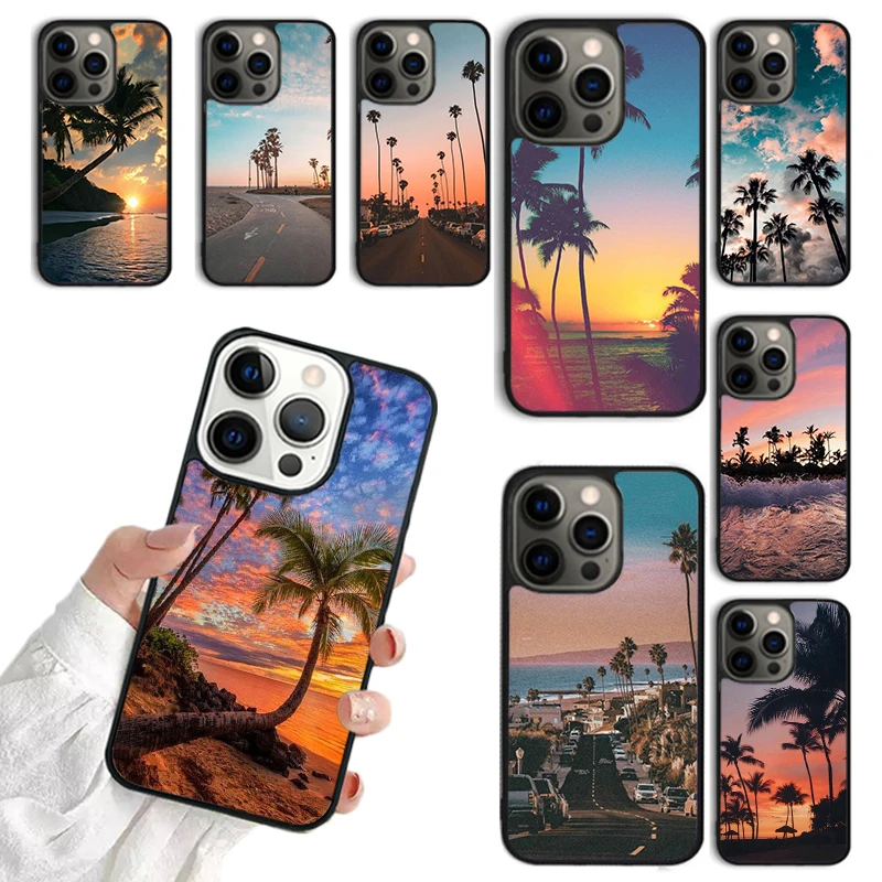

Чехол для телефона Summer Beach Sunset Palm Tree для iPhone 17, Air 16, 15, 14, 13, 12, 11 Pro Max Plus, противоударный чехол