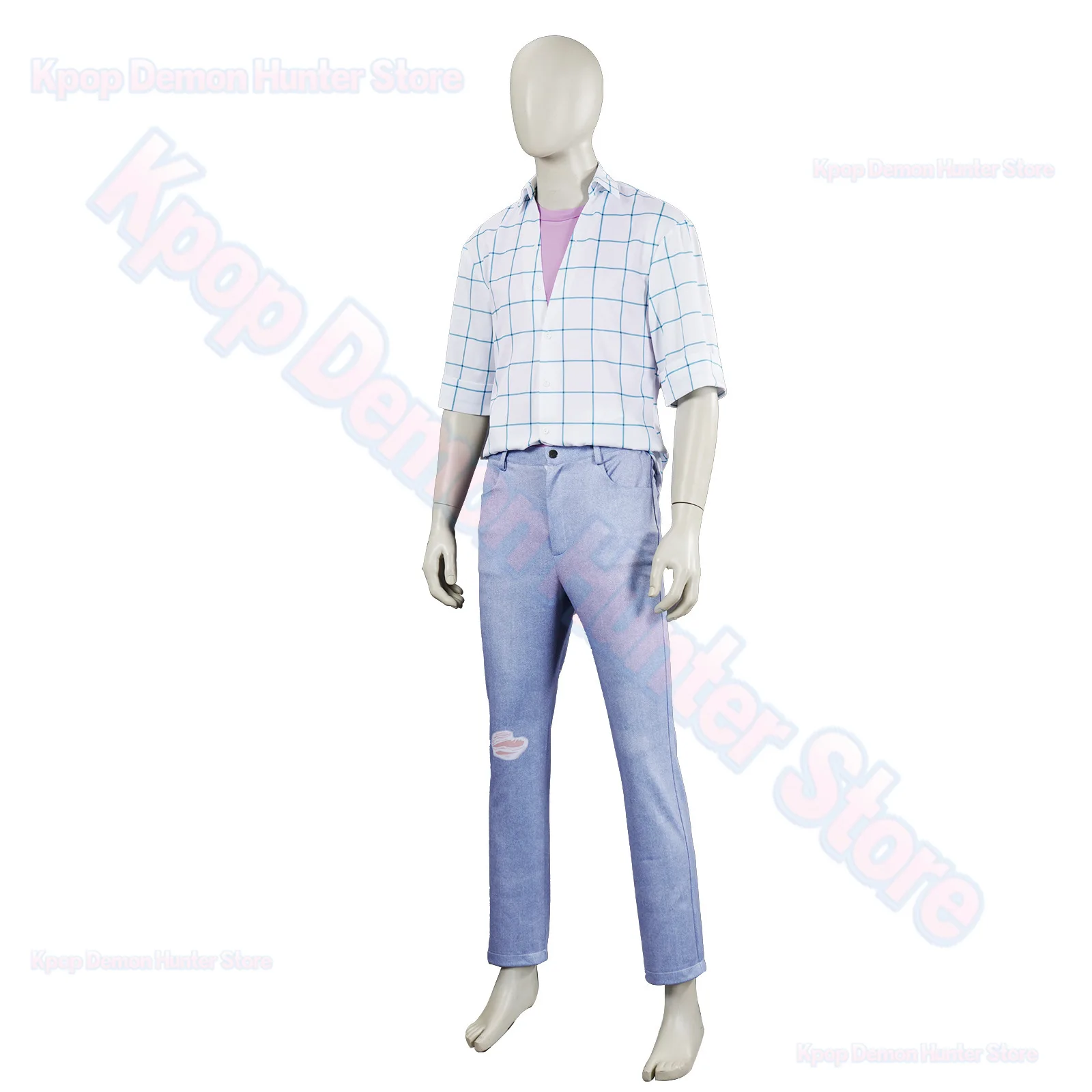 Kpop Demon Hunters Cosplay Saja niños ídolo de grupo masculino Jinu juego de rol camisa azul disfraz actuación disfraz de adulto traje de Halloween