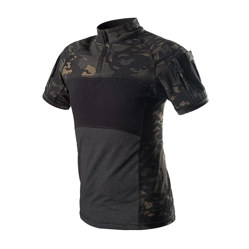 Military Tactical Shirt Short Sleeve Camouflage Army T Shirt Men\'s Quick Dry Multicam Black Camo Outdoor Hiking Hunting Shirts