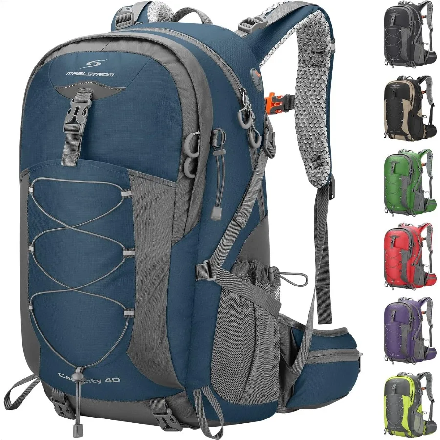

Hiking BackpackCamping Backpack 40L Waterproof Hiking Daypack with Rain Cover Lightweight Travel Backpack Blue