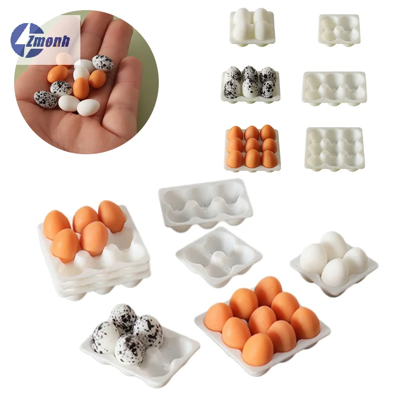 

New！1/12 Dollhouse Miniature Egg Tray Egg Box Simulation Kitchen Eggs Food Model Dolls House Life Scene Decor Accessories