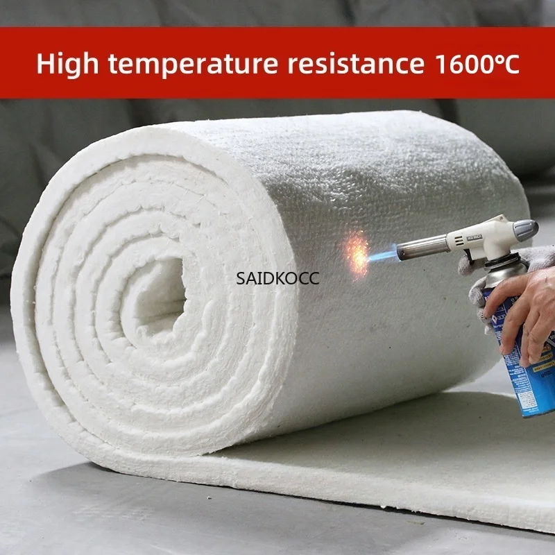 SAIDKOCC W610xL1000mm 1600℃ High Temperature Zirconium Ceramic Fiber Blanket Fire Insulation Cotton Thickness 10-20mm