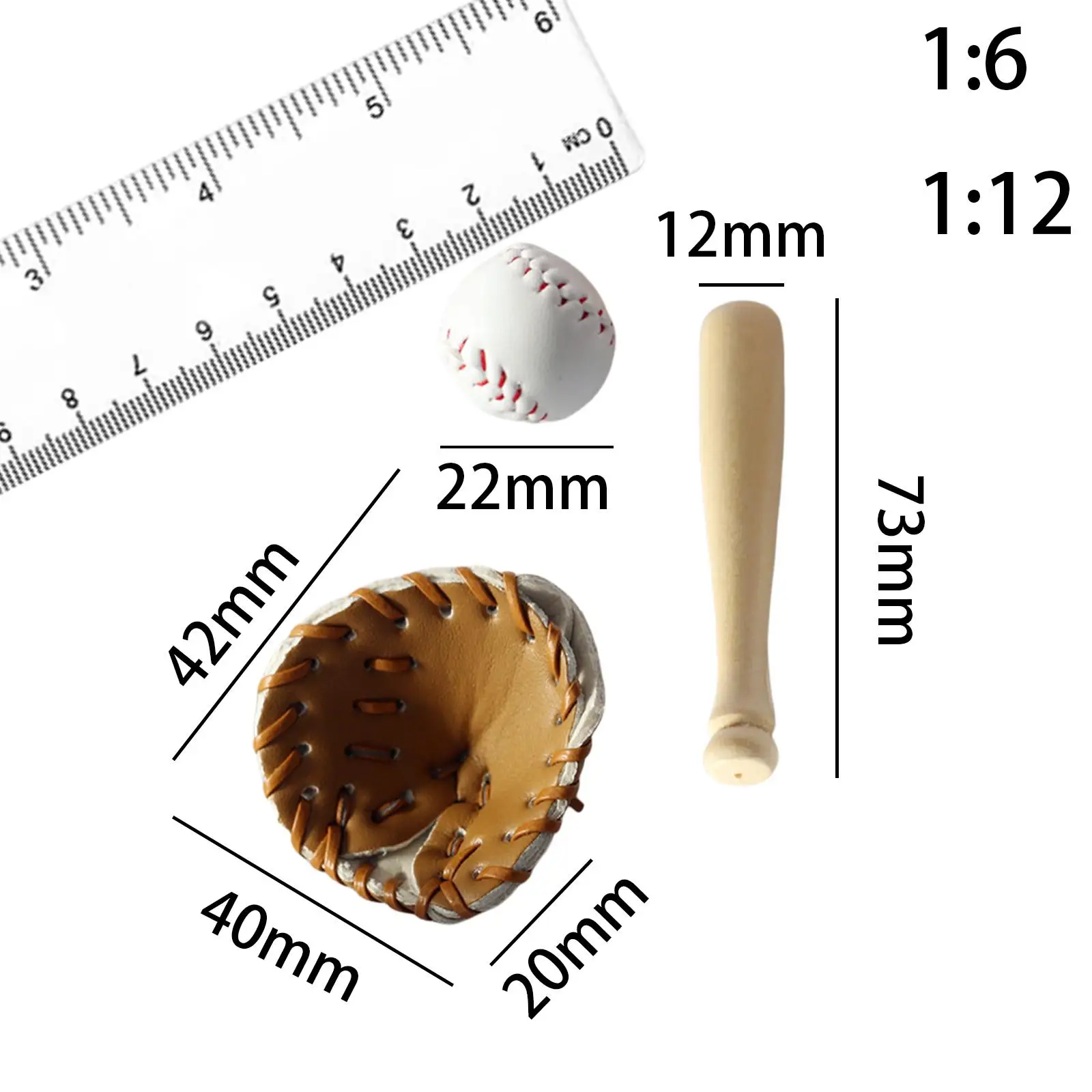 Mini battes de baseball pour décoration de gâteau, ensemble de sport l'inventaire, accessoires de décoration de maison, collection de maison de courses