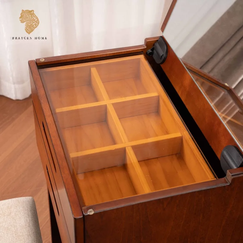 Nordic Style Console Table  Dressing Table Simple Multi-functional Flip Top Super Small Mirror Storage Cabinet Makeup Table