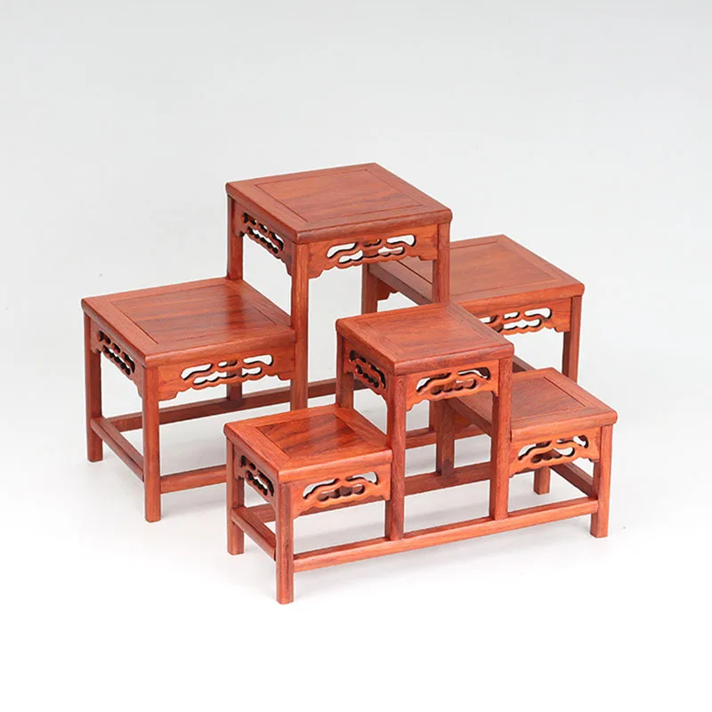 

Антикварная полка из палисандра из массива дерева, маленькая мульти-сокровищевой павильон, фиолетовый глиняный чайник, чайный сервиз, полка для дисплея