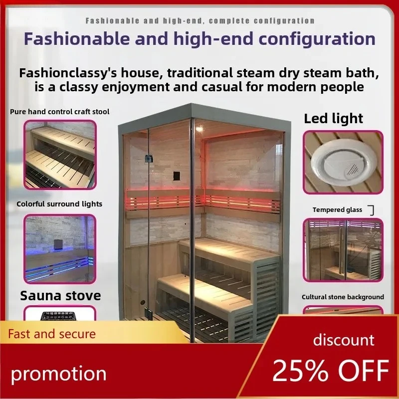 family traditional steam room double sauna room dry steam room fumigation box send sauna stove
