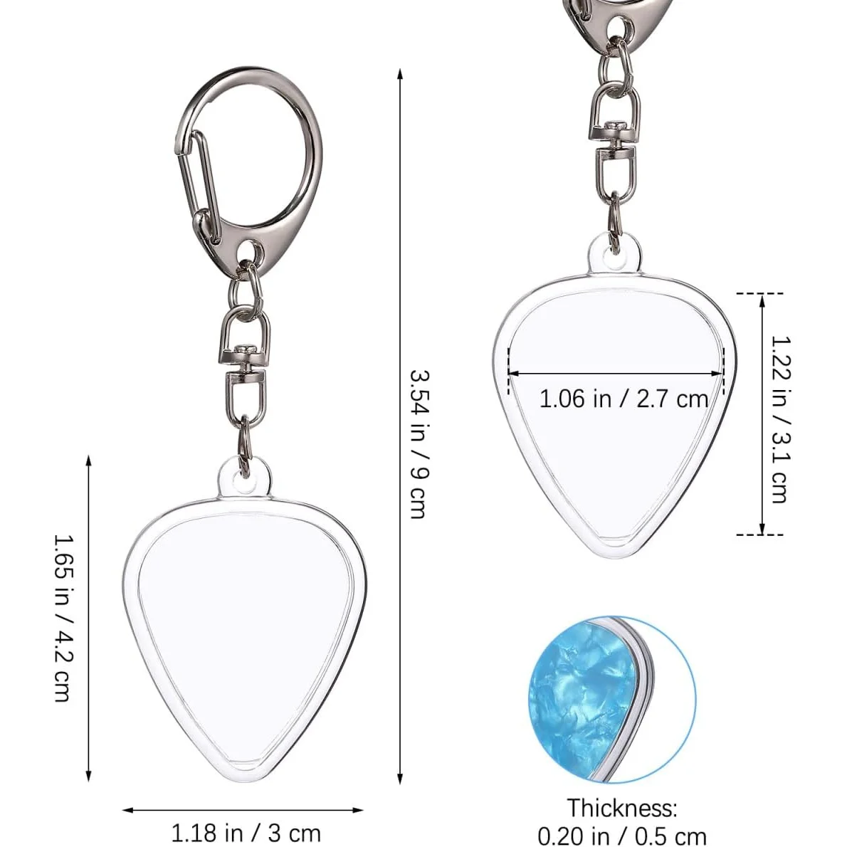 1pc Guitar Pick Holder Keychain - Heart-Shaped with Secure Lid, Durable Acrylic Guitar Pick Organizer for Musicians, Musicians