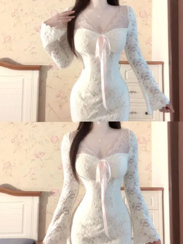 

Pure Desire Winter Faion Сексуальная кружевная облегающая длинная юбка Красивая талия с завязками Dr Высокая талия Смесь хлопка Busin Casual