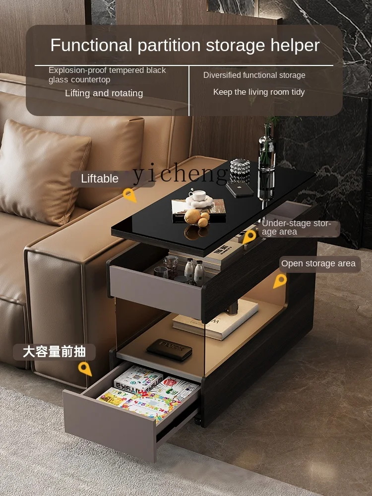 ZK  Sofa  Cabinet Light Luxury High-Grade Living Room Side Table Side Cabinet Side Cabinet Movable Small Table with Wheels