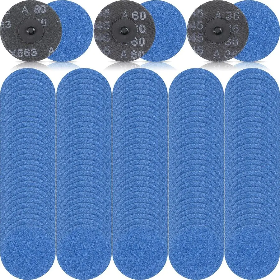 

150 Pcs 3 Inch Sanding Discs Quick Change Zirconia Roll Lock Sanding Disc Assorted Grits 36 60 80 for Die Grinder Surface Strip