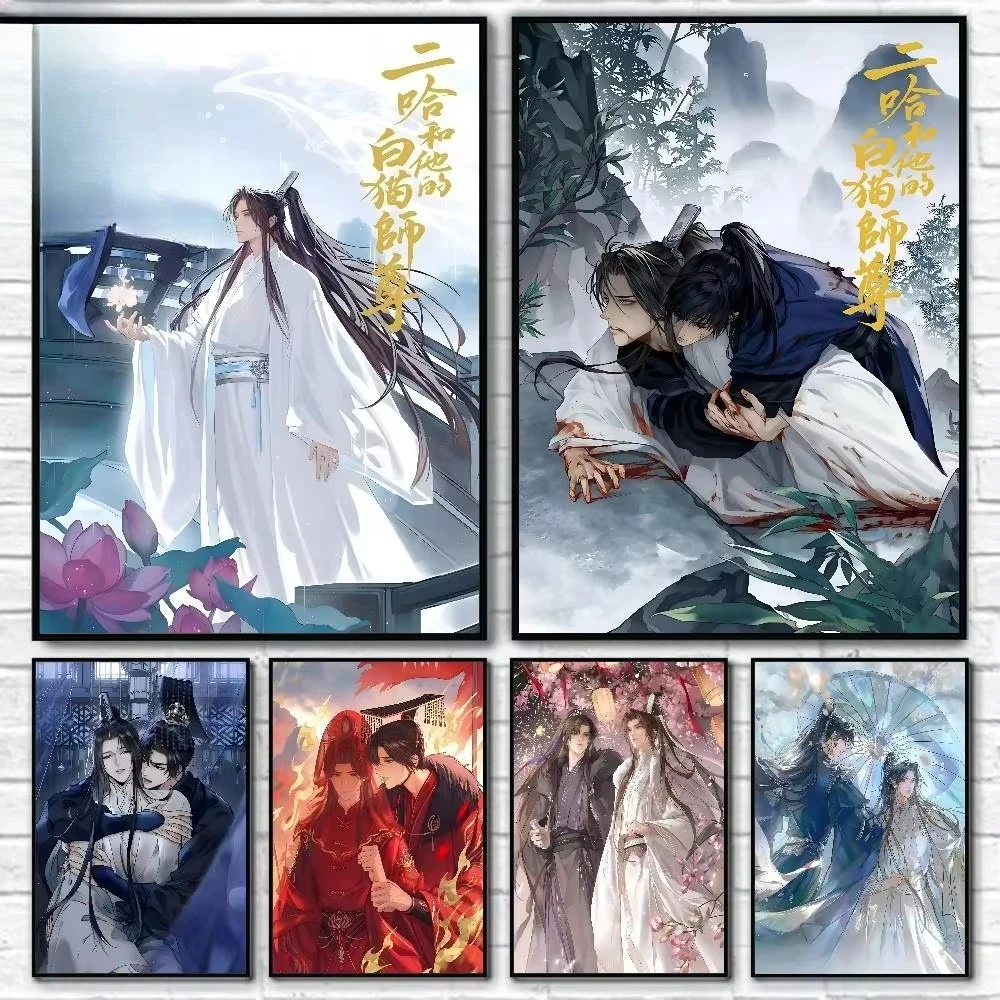 

Картина маслом по номерам Хаски и его белый кот Шизун, украшение для дома, стена, декор для гостиной, подарок другу, рамки без