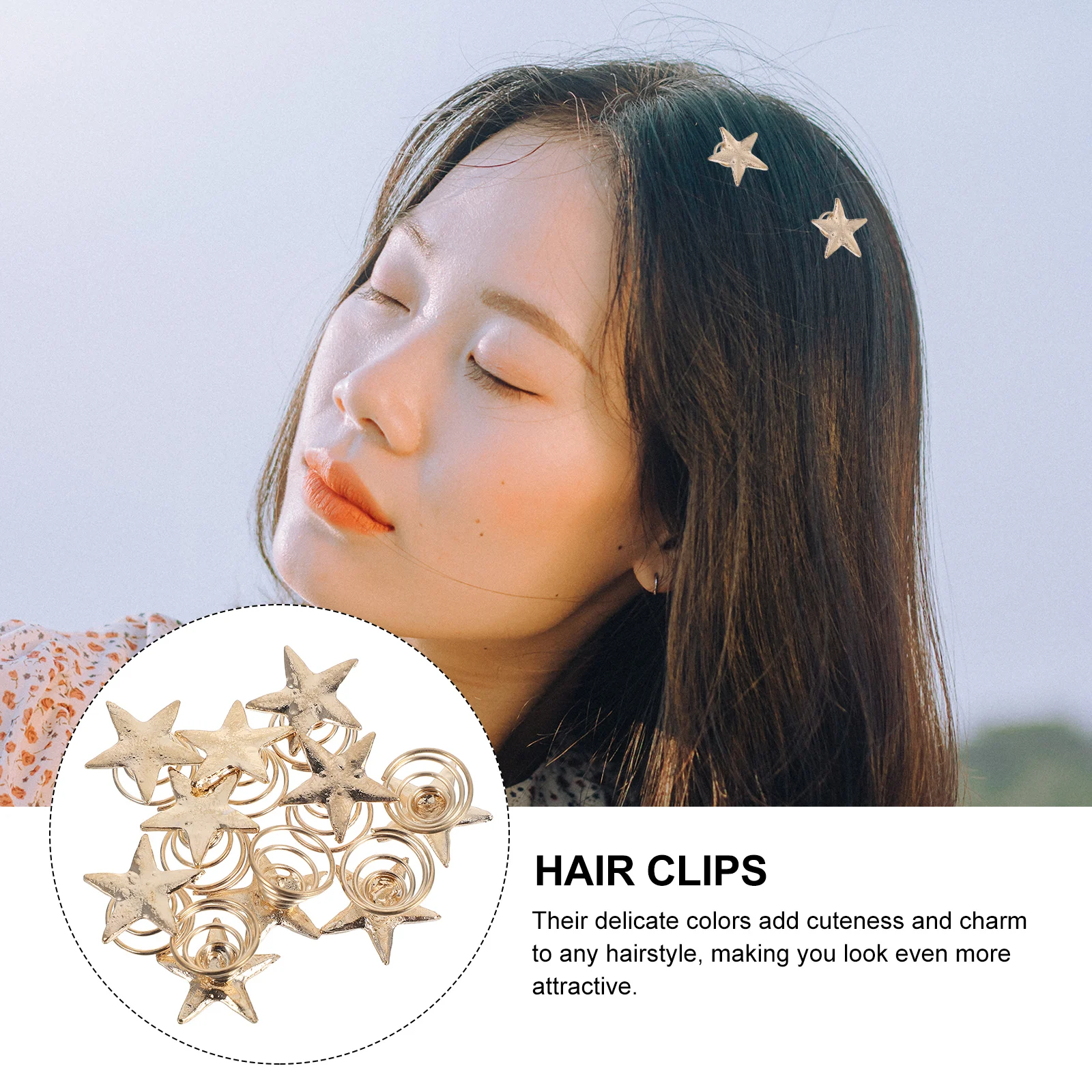 

10 Pcs Pentagram Hair Clips Elegant Spiral Design Lightweight Comfortable Wedding Party Accessories Plum Blossom Theme