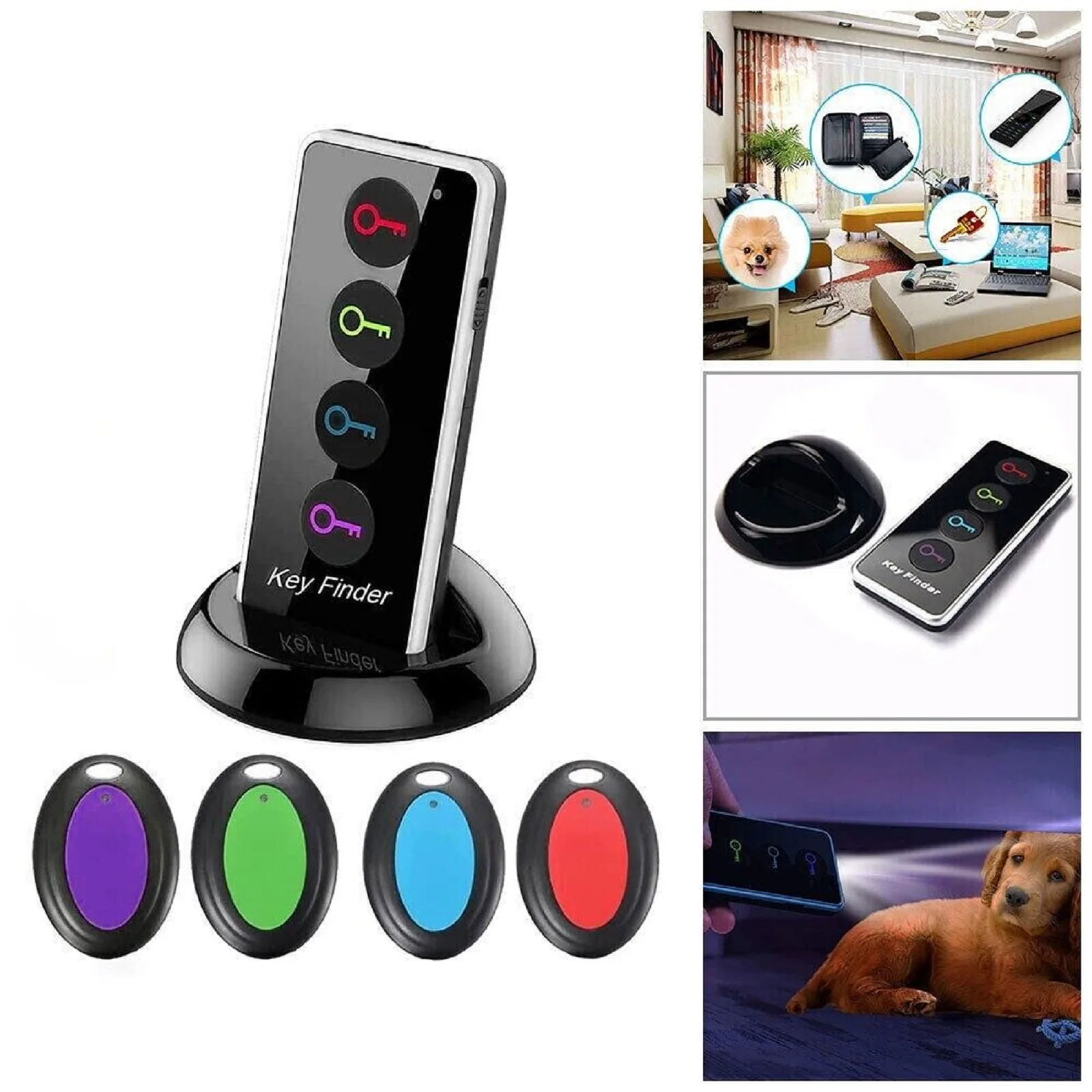 Wireless Key Finder RF Key Locator Pet Tracker Wallet Tracker Finder Remote Control 1 RF Transmitter 4 Receiver 4 in 1 Alarm New