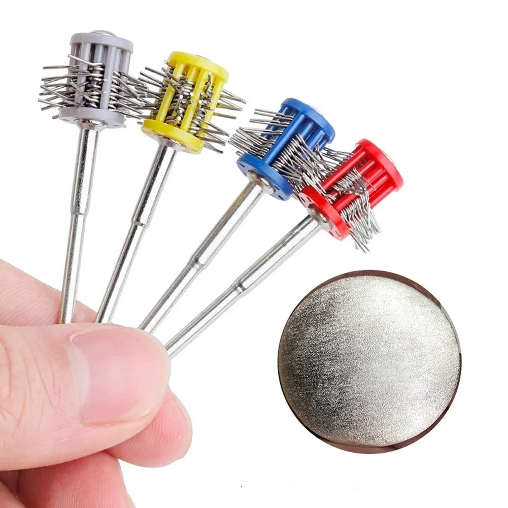 4pcs/set 2.35mm Handle Sanding Needle Kit Fine Wire Polishing Brushes Set For Jewelry Making Metal Polishing