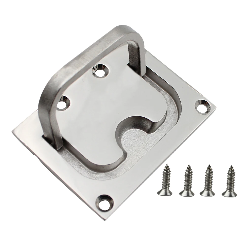 

Stainless Steel Marine Boat Hatch Handle Flush Pull Latch for Cabinet Door Knob Locker Hardware No Drilling Required