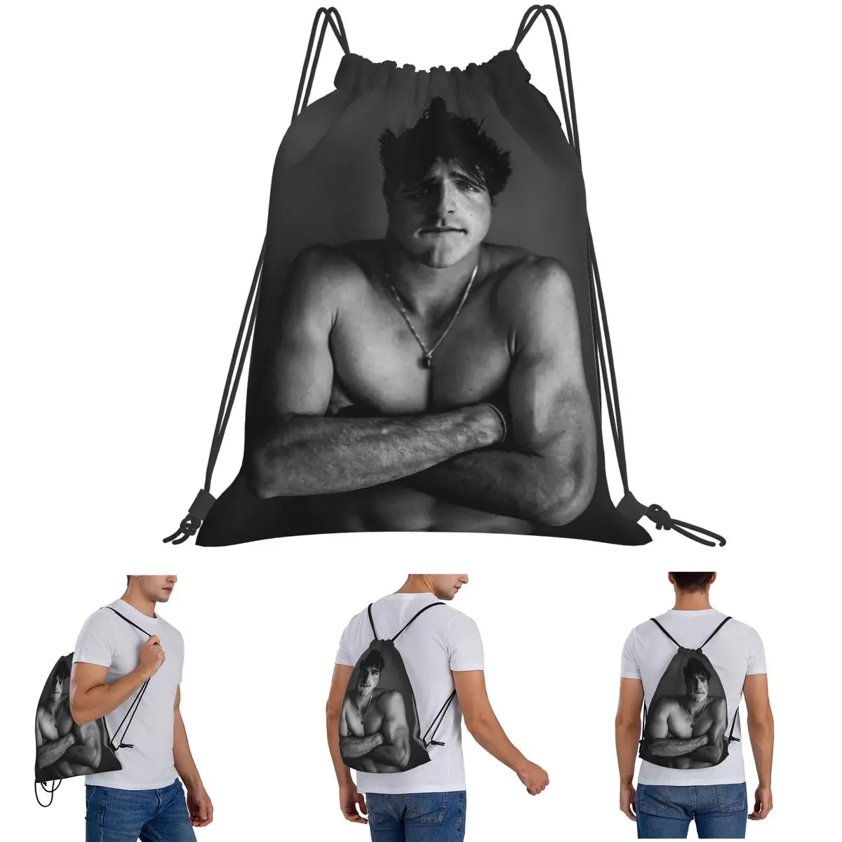 

Jacob Elordi Australian Actor Backpacks Fashion Drawstring Bags Sundries Bag Book Bags for Travel Students