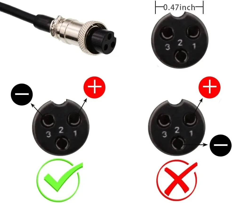 67,2V 2A Lithium-Batterieladegerät GX16-3-Pin-Anschluss EU-US-Stecker Netzteil für ZERO VSETT Kaabo Elektrofahrzeug-Batterie – Detail 2