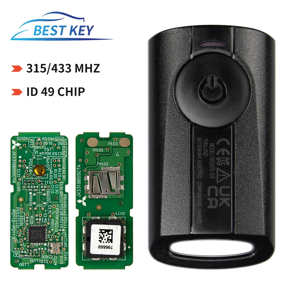 Best Key  Original Remote Control Key for Yamaha AEROX JAUNS QBIX XMAX NVX Motorcycle 433MHz ID49 Chip Model SKEA71-03