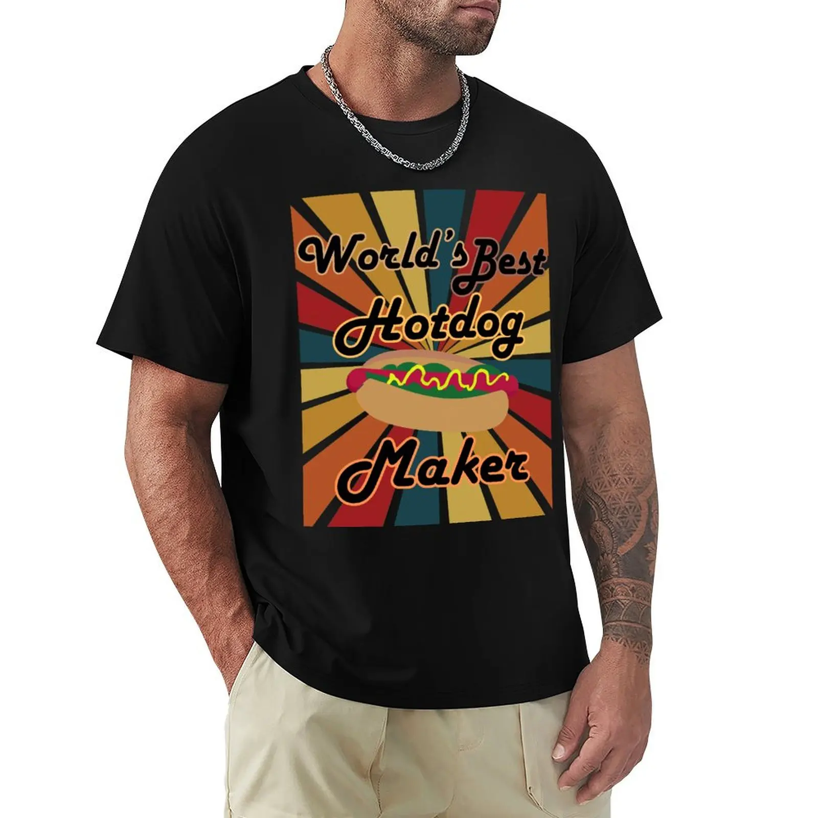 World's Best Hotdog Maker Funny Hot Dog T-Shirt Utility Work Short Sleeve Top