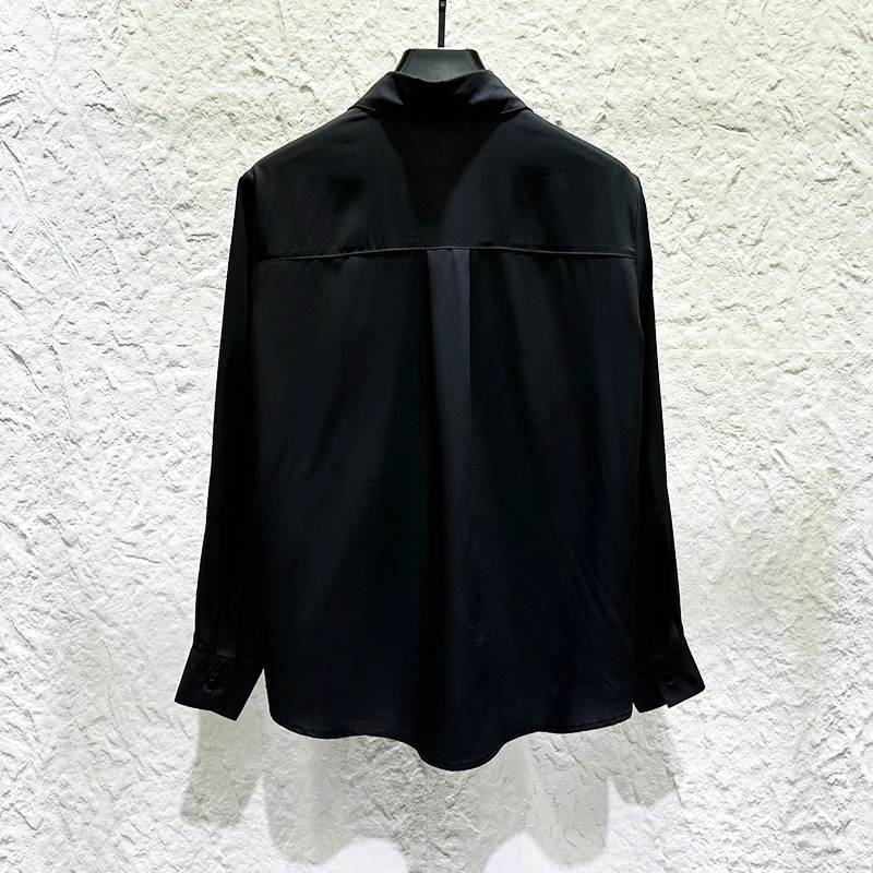 PFHQ تصميم جديد الرجال قميص ملون الماس الديكور شخصية الموضة طويلة الأكمام بدوره إلى أسفل طوق الاتجاه الذكور القمصان 21E7903 #2