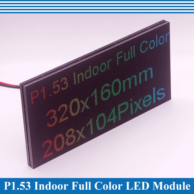 Indoor 320*160mm 172*86 Pixels 1/43 Scan P1.86 P1.53(208*104 Pixels, 1/52 Scan, SMD1212) Full Color LED Display Panel Module