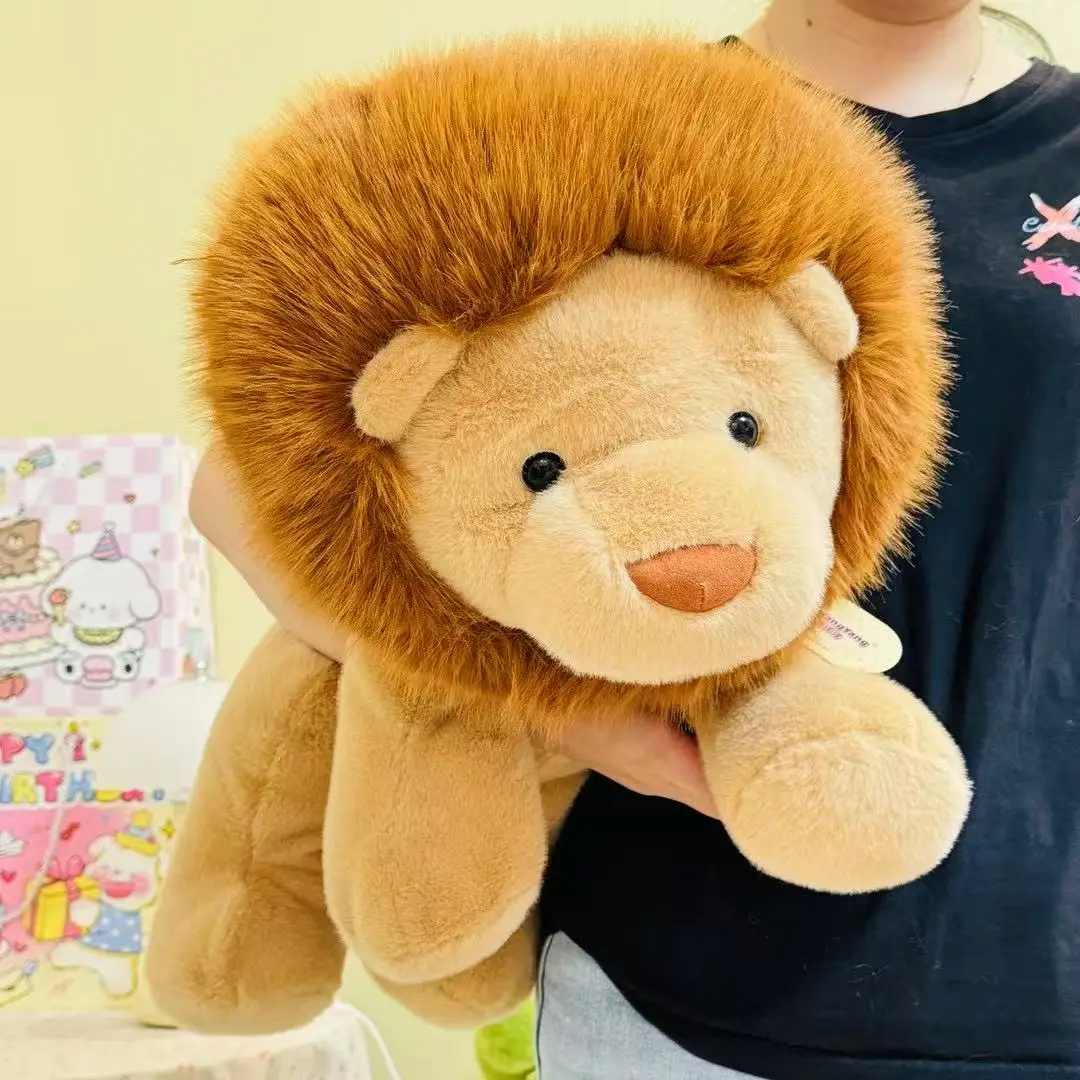 ตุ๊กตาสิงโตนุ่มนิ่มน่ารัก ของเล่นตุ๊กตาสัตว์การ์ตูน ตุ๊กตาสิงโต หมอนอิงโซฟา สำหรับเด็กผู้หญิง ของขวัญคริสต์มาส