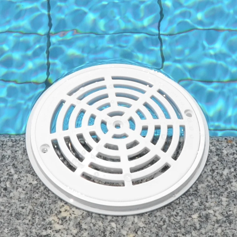 8Inch Pool Main Drain Cover The Top Grate Bottom Mounting Plates White Replacement Pool Drain Cover Pool Outlet Cover