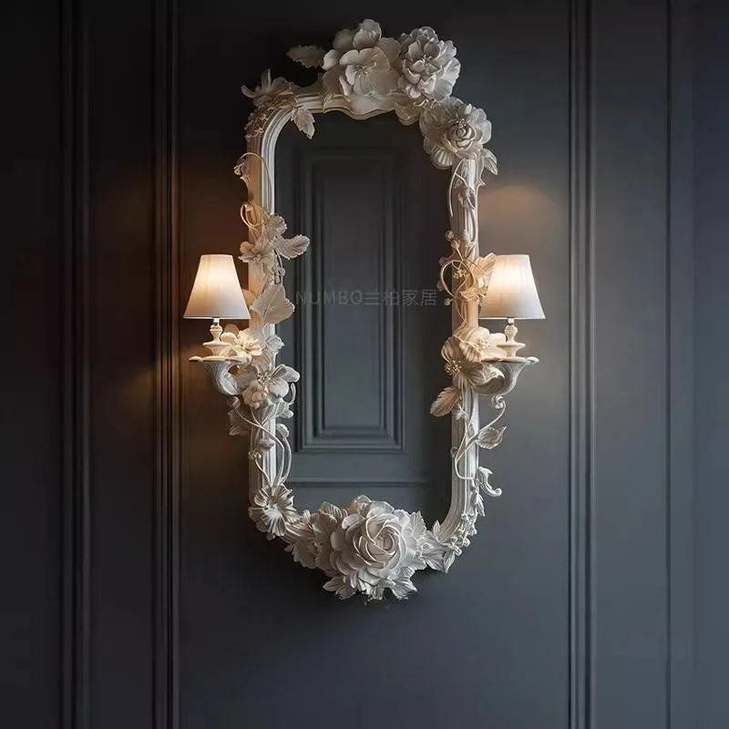 

Luxury Bathroom Mirror Bedroom Nordic Girls Small Makeup Decoration Wall Mirror Living Room Items Espelhos Home Decorations