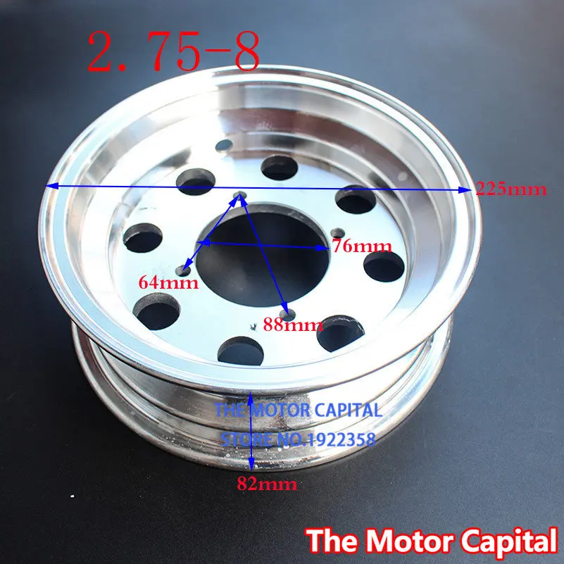 

2.75-8 front rear aluminum wheel hub Size 8 Inch Electroplated Rim for Monkey Bike Small Motorcycle Wheel