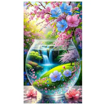 DIY夢幻風景花卉仙境鑽石畫組仙塵方形樹脂AB手工馬賽克鑽石鑽刺繡 8 最佳銷售 花卉鑽石畫 - №4