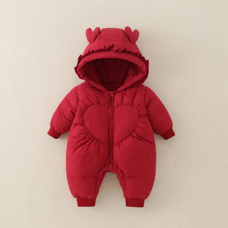 

Winter Newborn Baby Romper Thicken Cotton Jumpsuit Infant Onesie Thickening Cotton-padded Hat For Going Out Clothes for Newborns