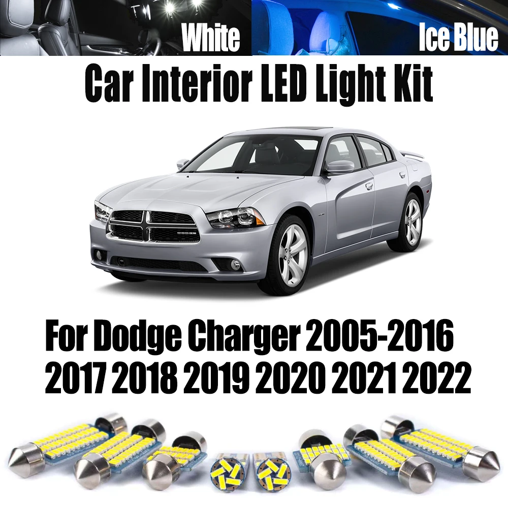 

Canbus For Dodge Charger 2005- 2020 2021 2022 Car Accessories LED Interior Map Dome Trunk Door Vanity Mirror Bulbs Light Kit
