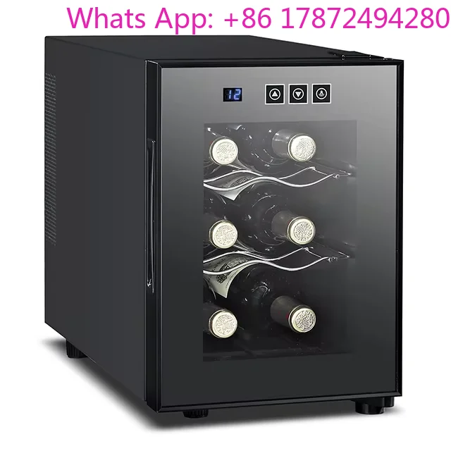 16L Free-Standing Stainless Steel Thermoelectric Wine Cooler 6 Bottles Electric for  Hotel Mini Glass