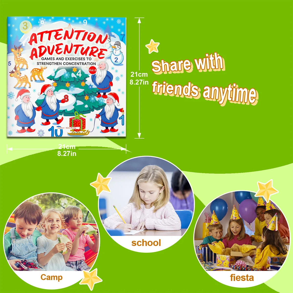 6PCS Attention Adventure Books for Kids – Games & Exercises to Strengthen Focus and Concentration Skills